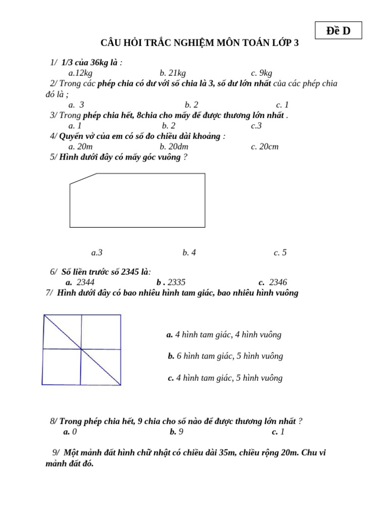 TOÁN L P 3 - DeD | PDF