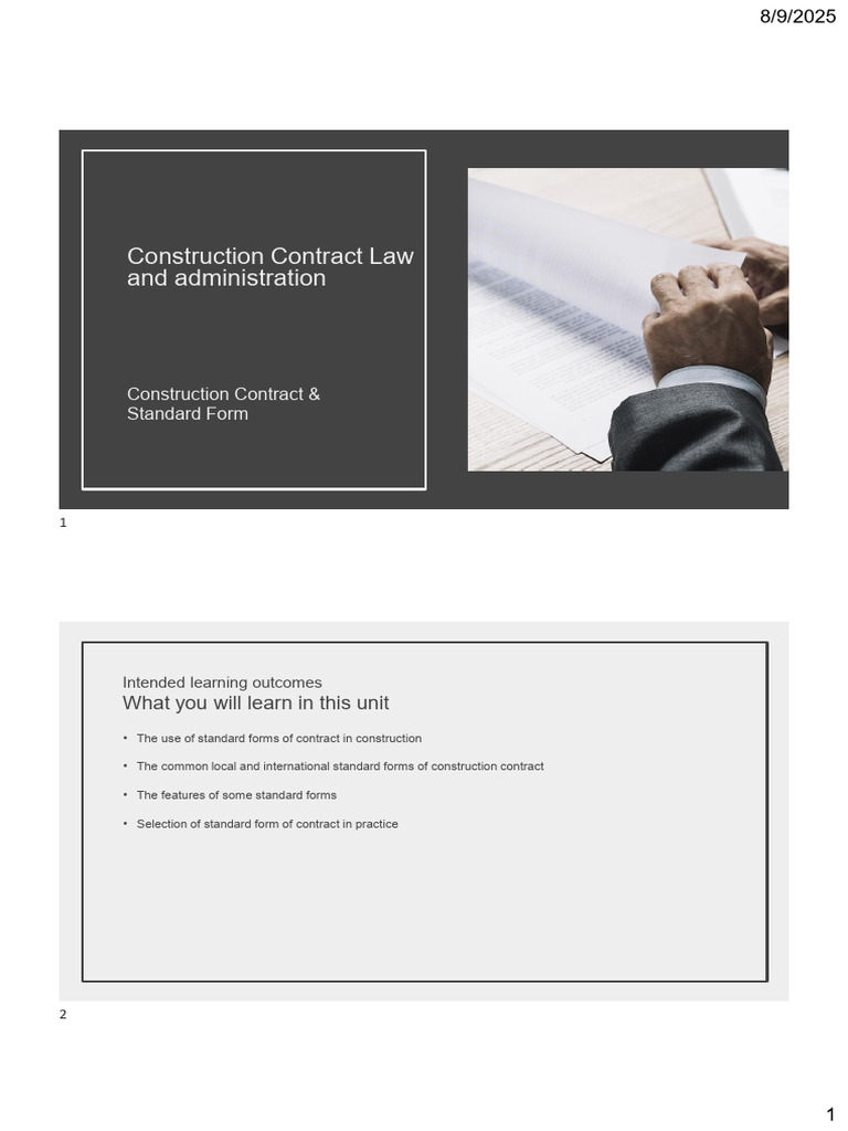 Construction Contract Law Overview | PDF | Business
