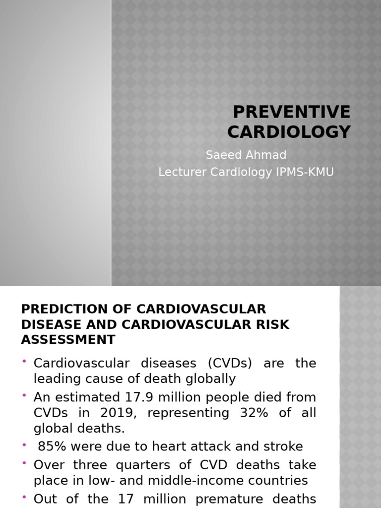 3.Prediction of cardiovascular disease and cardiovascular risk ...