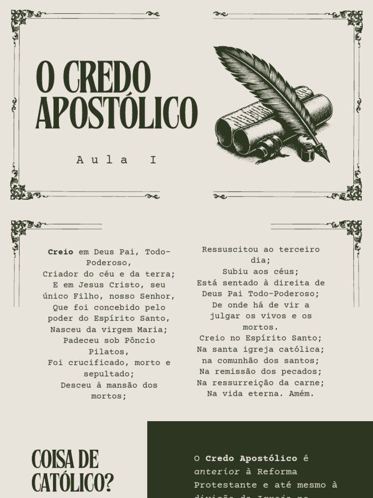 Entendendo o Credo Apostólico | PDF | Religiões abraâmicas | Crença e ...