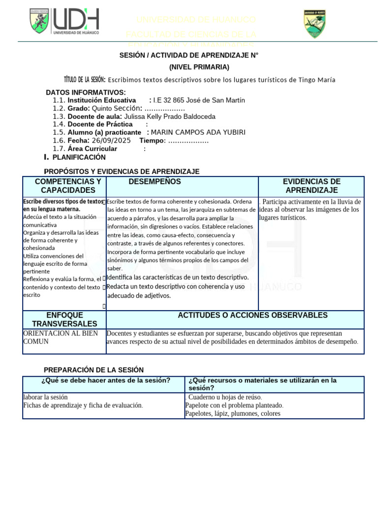 SESIÓN de Aprendizaje Ada-4 | PDF | Aprendizaje | Ciencia cognitiva