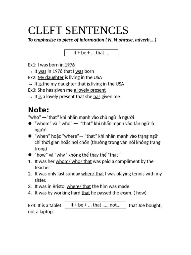 Understanding Cleft Sentences | PDF