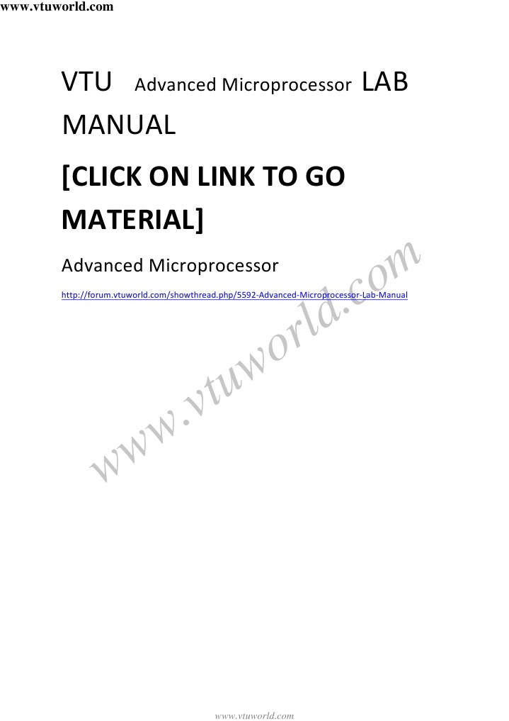 VTU Advanced Microprocessor LAB MANUAL PDF