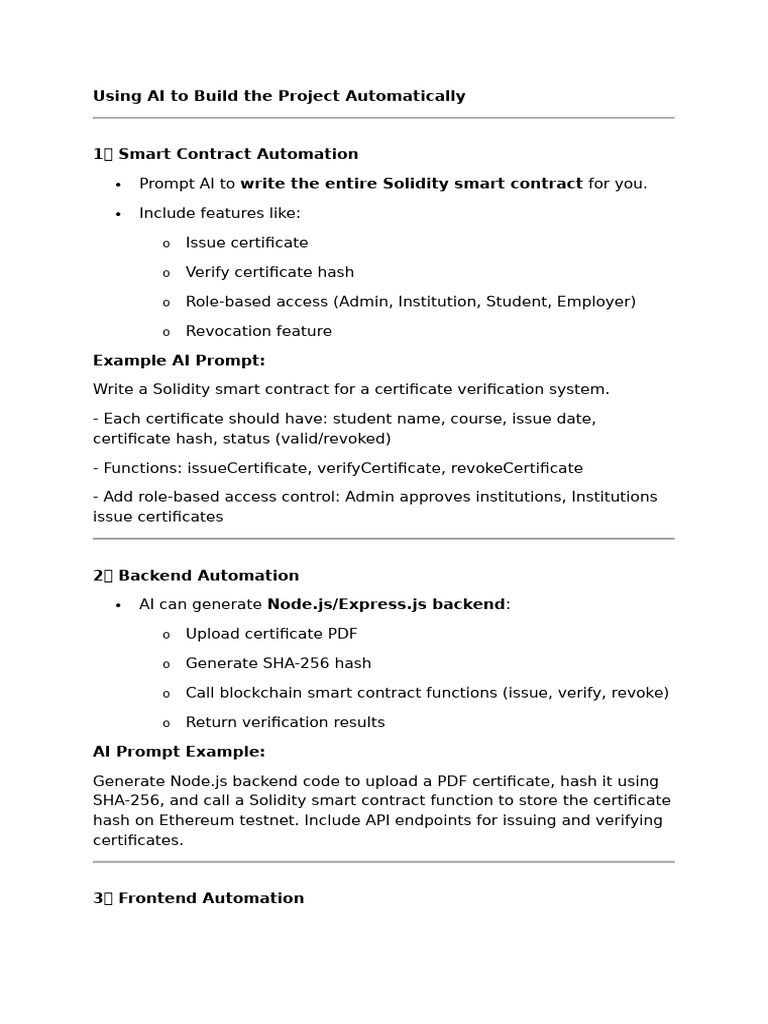 Using AI To Build The Project Automatically | PDF | Databases ...