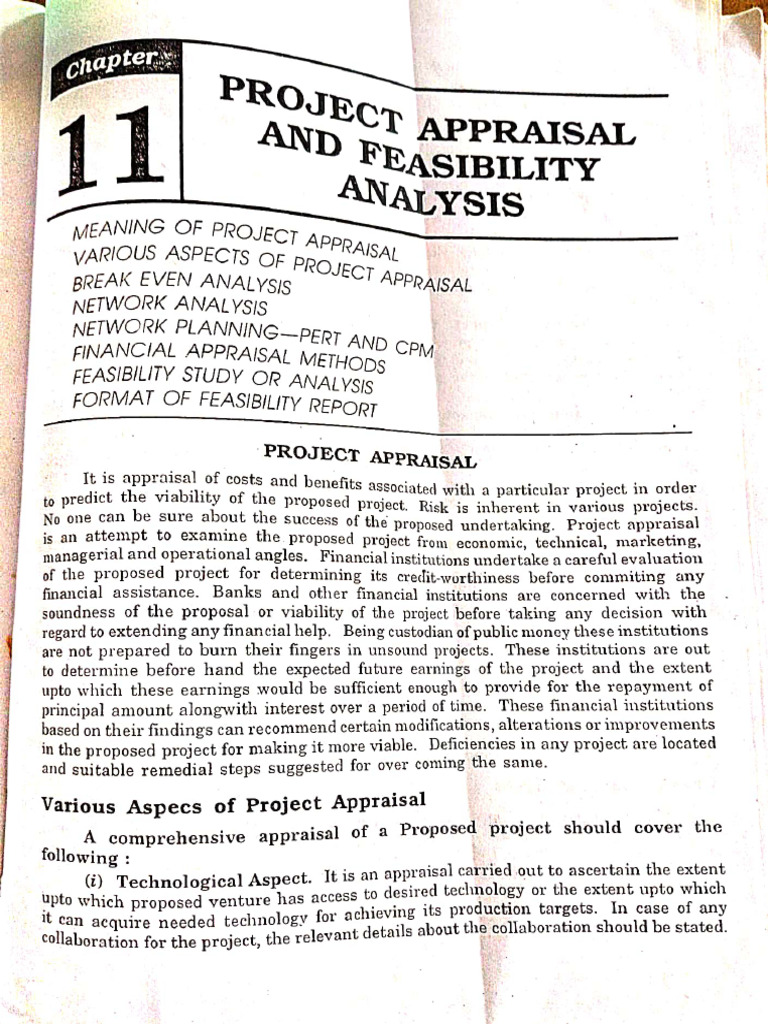 Project Appraisal and Feasibility Analysis | PDF