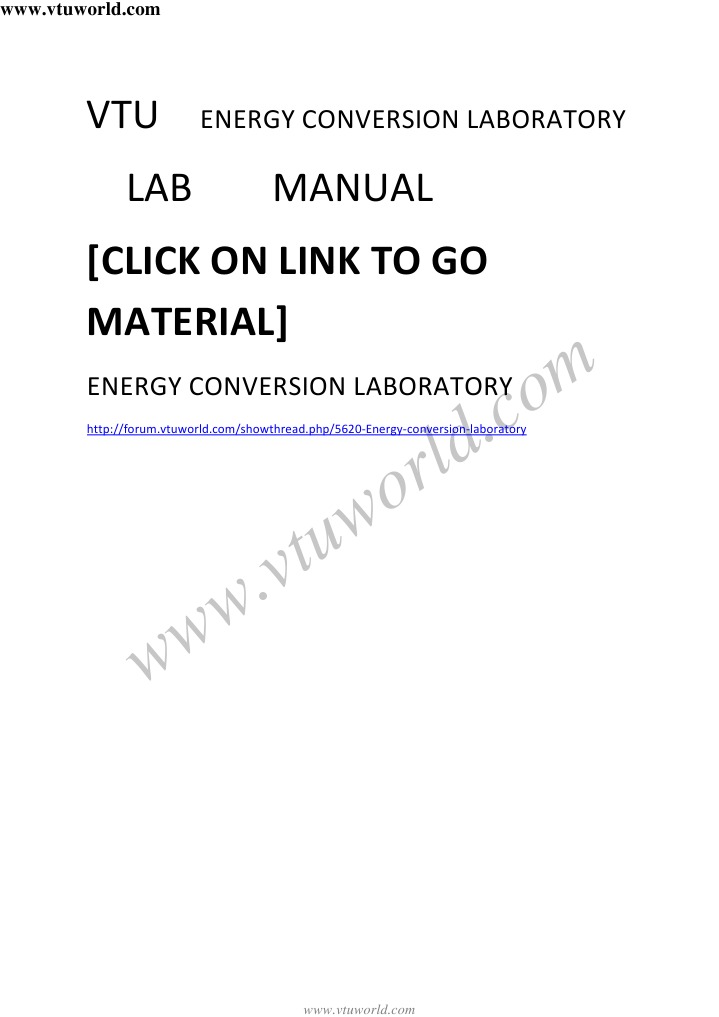 Energy Conversion Lab Manual Guide | PDF