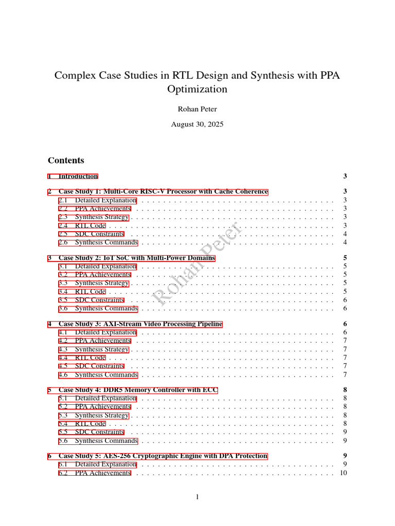 RTL Design Case Studies for PPA Optimization | PDF | System On A Chip ...