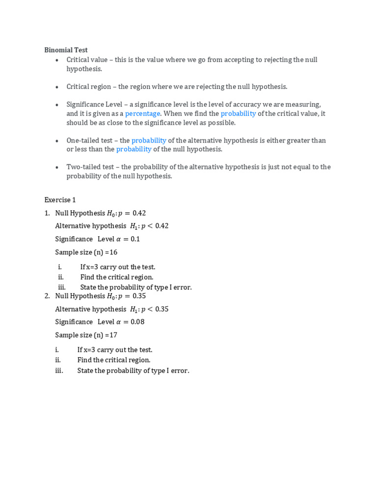 Hypothesis Test (4) | PDF | Statistical Significance | Type I And Type ...
