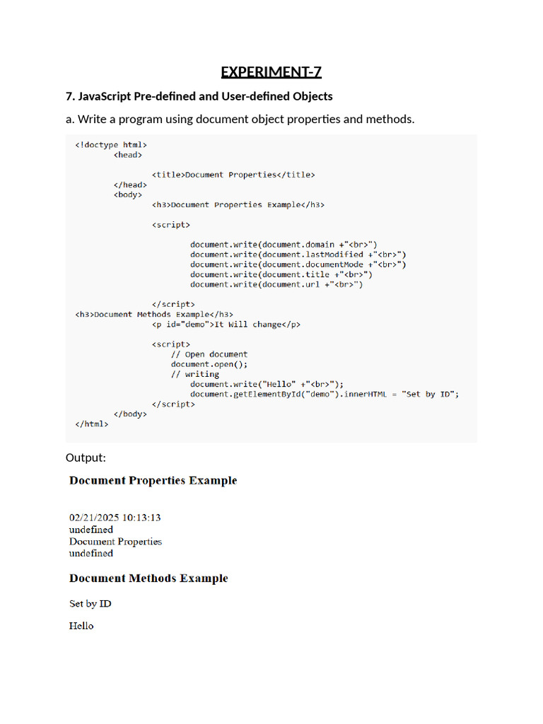 JavaScript Object Programming Guide | PDF
