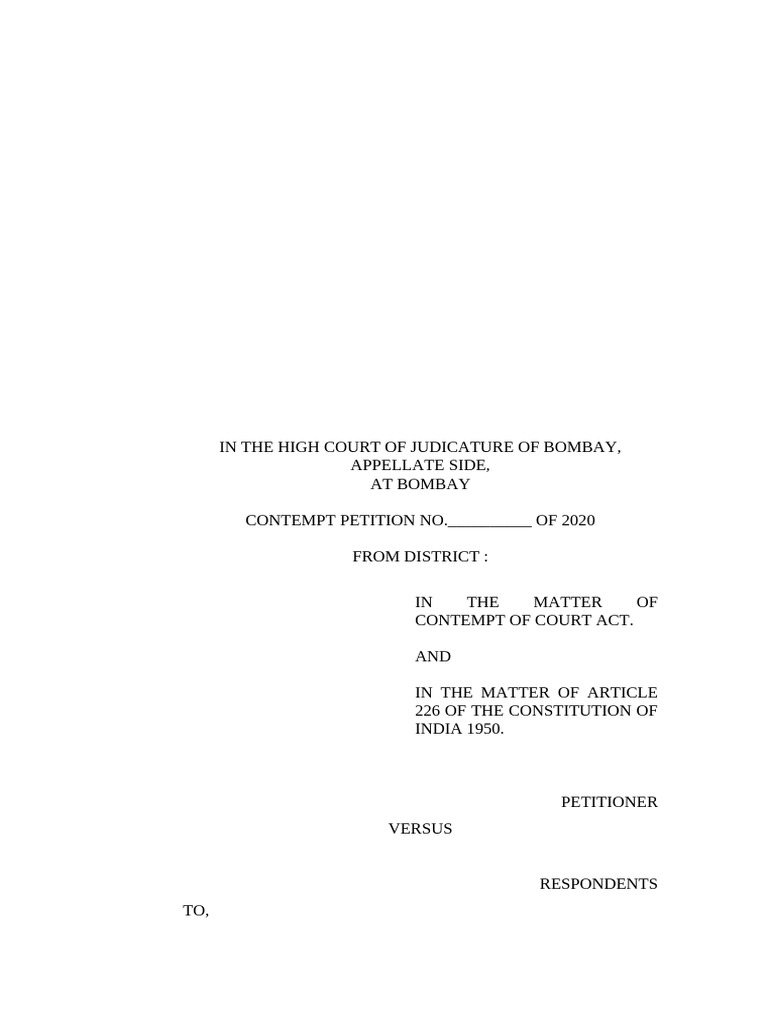 Contempt Petition in Bombay High Court | PDF | Affidavit | Justice
