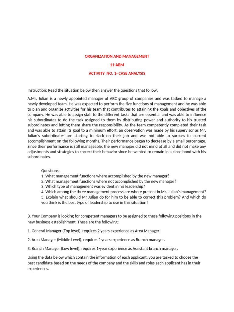 Final Case Analysis | PDF | Leadership | Cognitive Science