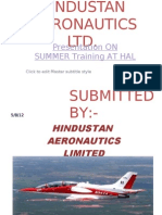 Presentation ON Summer Training at Hal: Submitted BY:-Vamique Foail Nasir AE:4 ROLL - NO:0705 4480