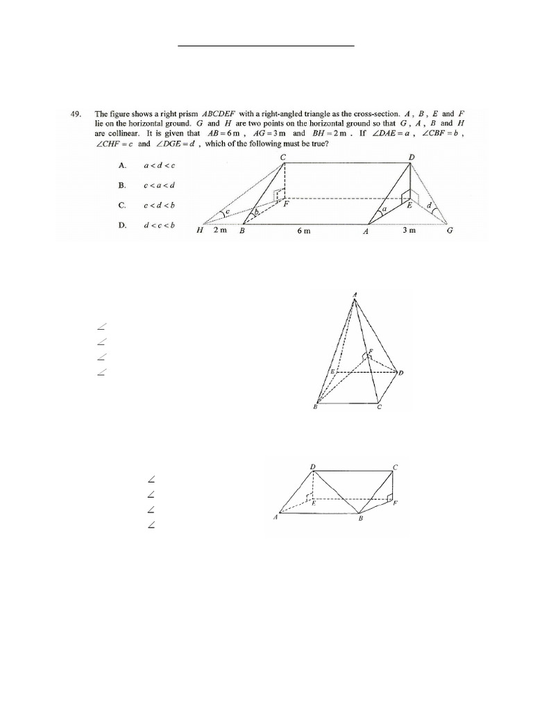 Trigonometry 3D Problems: CE Math 1994-2008 | PDF | Polytopes ...