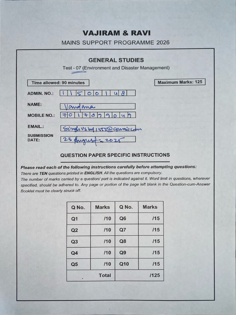 Test 7 Final | PDF