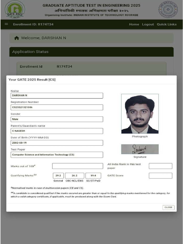 Gate 2025 Results Pdf