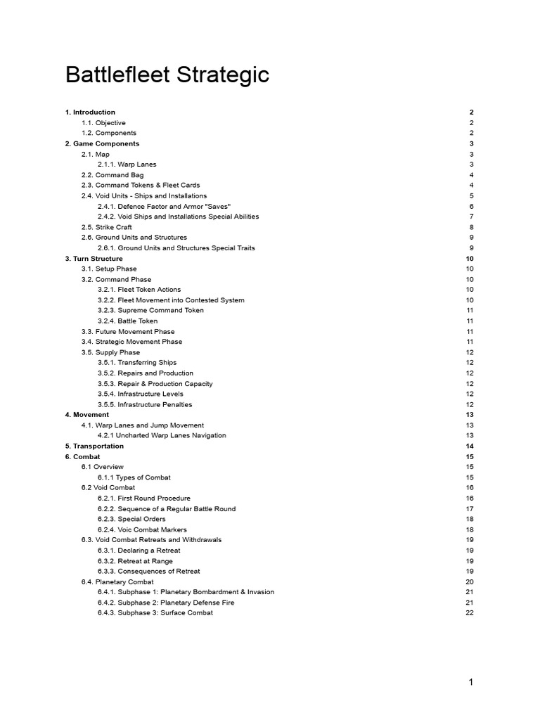 Battlefleet Strategic Game Guide | PDF | Battles | Ships