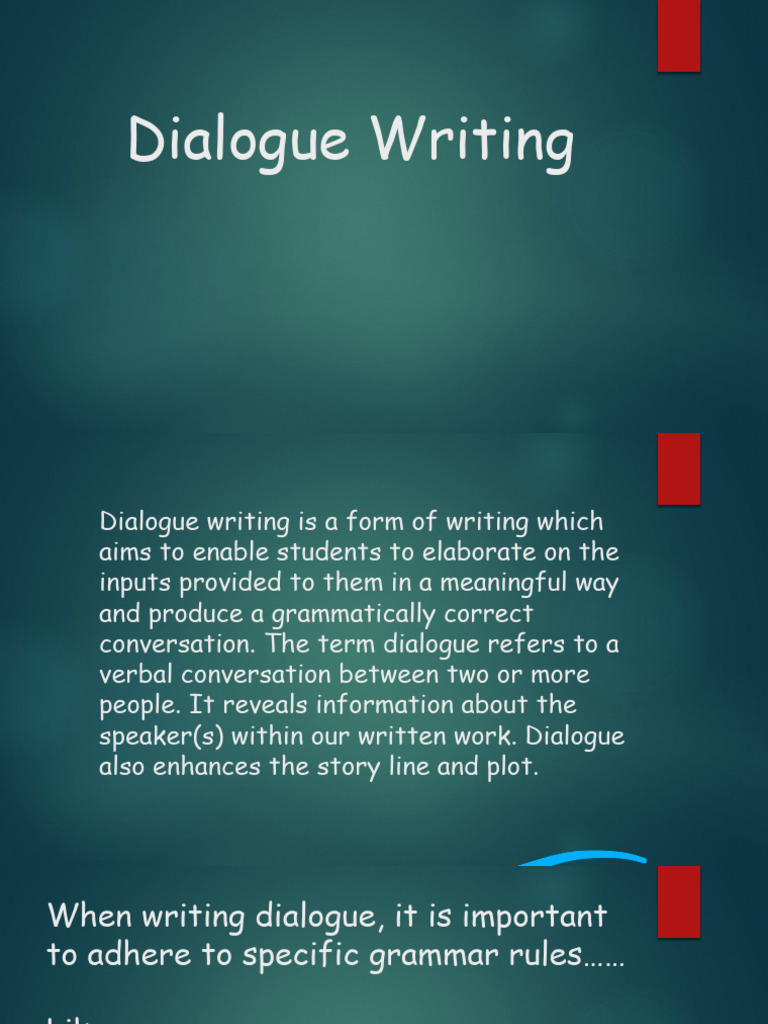 Effective Dialogue Writing Techniques | PDF