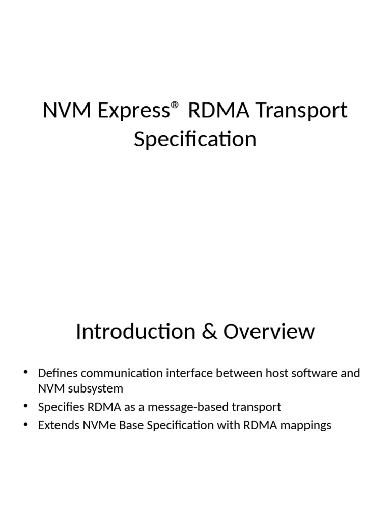 RDMA Transport for NVMe Specification | PDF | Computer Engineering ...