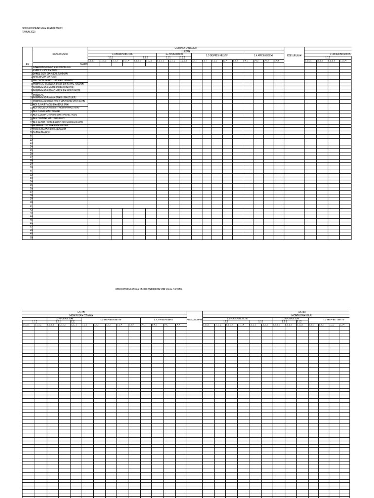 Rekod Transit PBD PSV Tahun 6 | PDF