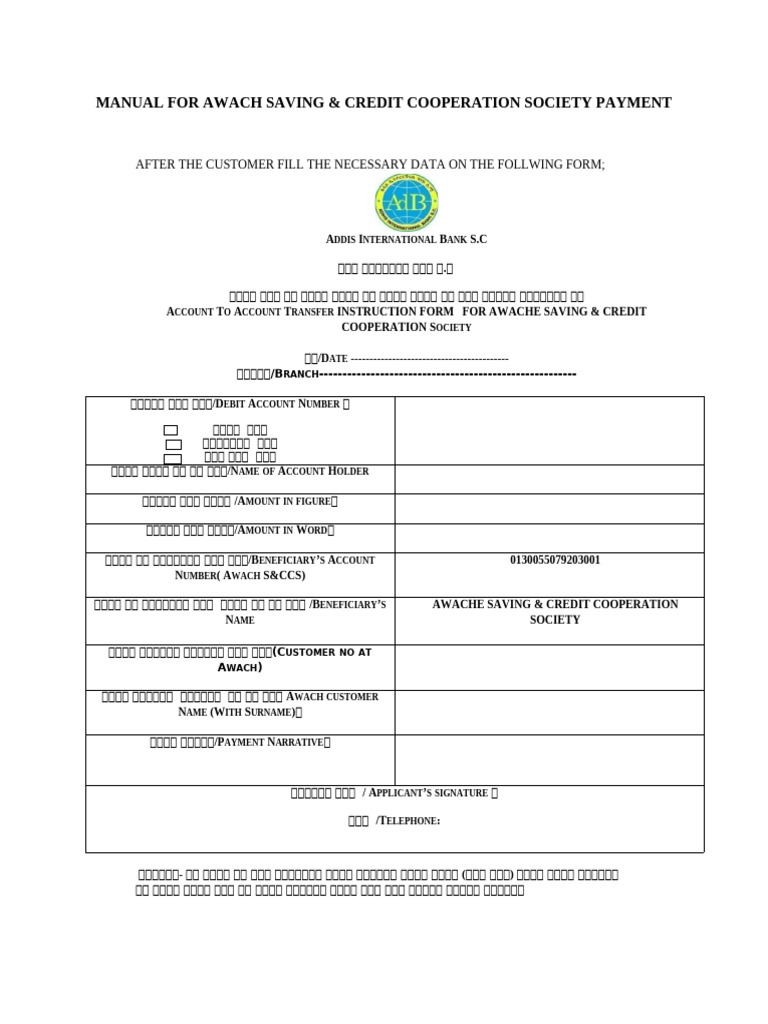 Awach Credit Coop Payment Instructions | PDF | Service Industries ...