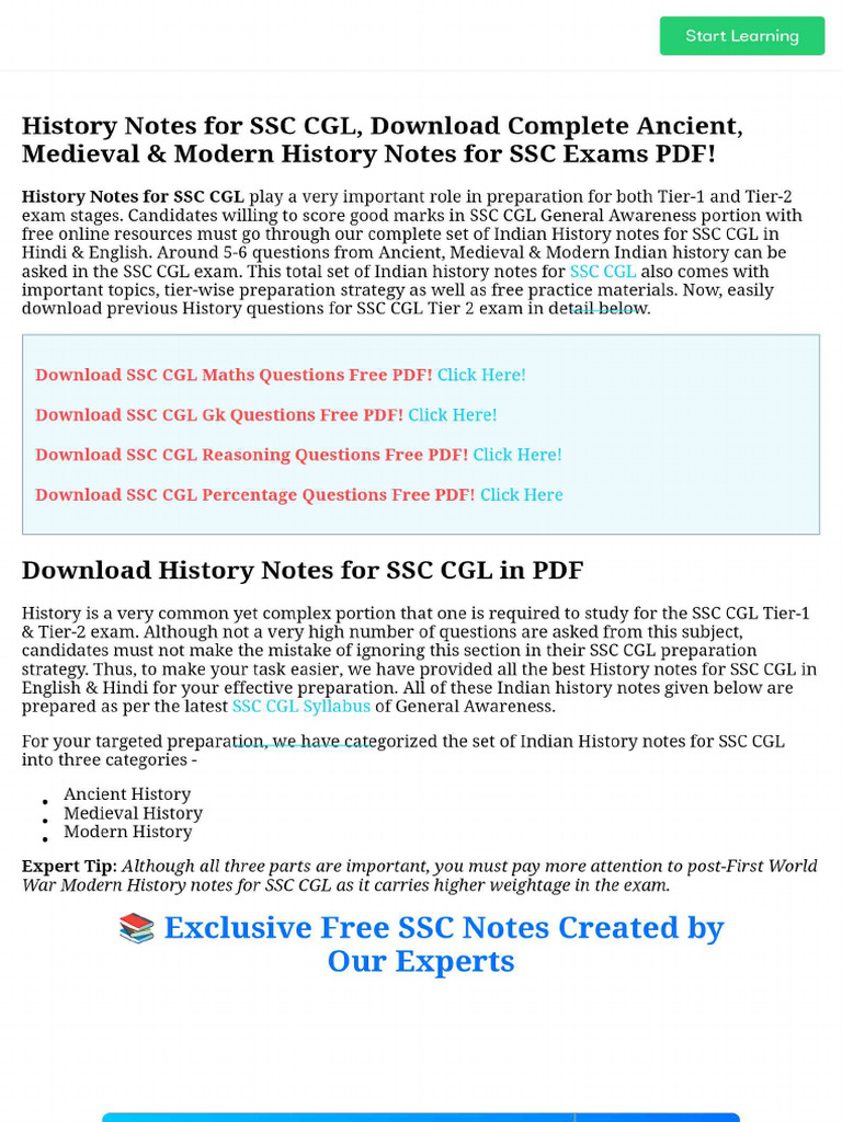 INDIAN HISTORY NOTES PDF FOR SSC CGL visual data 7