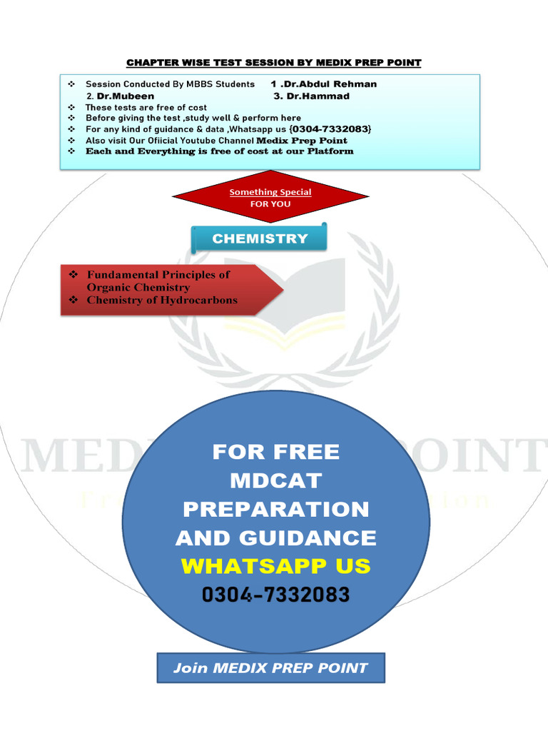 Medix Prep Point MDCAT Test Session | PDF | Alkene | Benzene