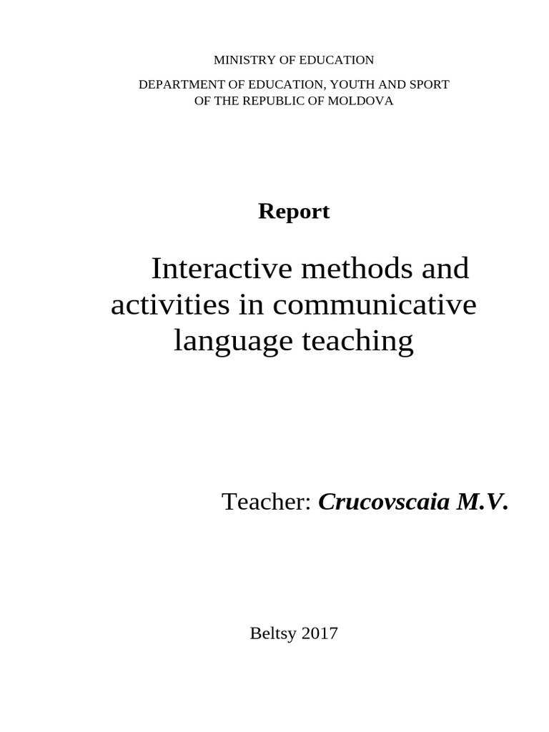 Interactive Methods in Language Teaching | PDF | Teachers | Conversation