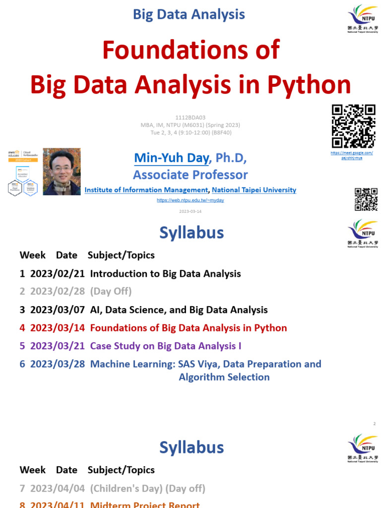 1112BDA03 Big Data Analysis | PDF | Machine Learning | Python ...