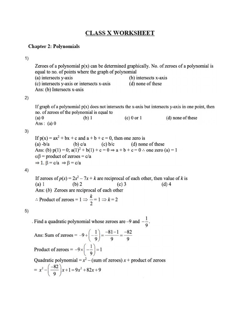 Resource 20250725214503 Class X Worksheet | PDF