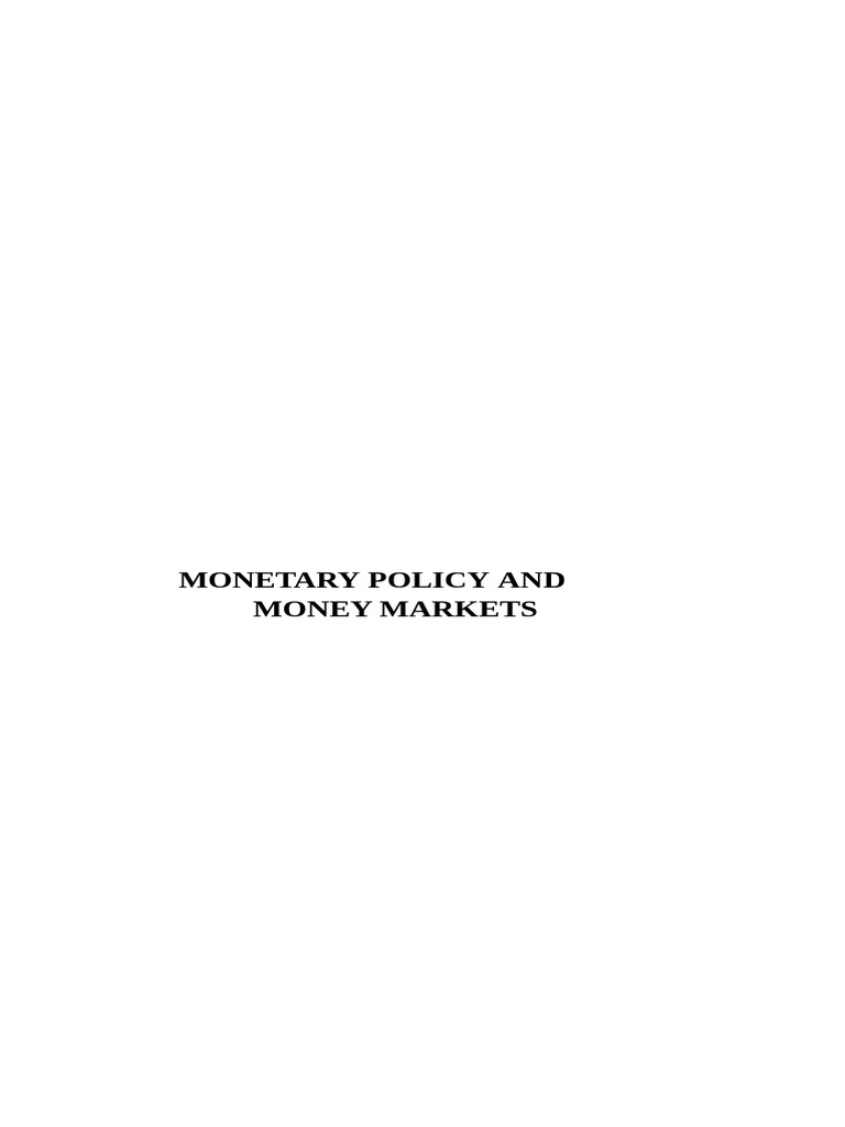 Money Markets and Monetary Policy Overview | PDF | Repurchase Agreement ...