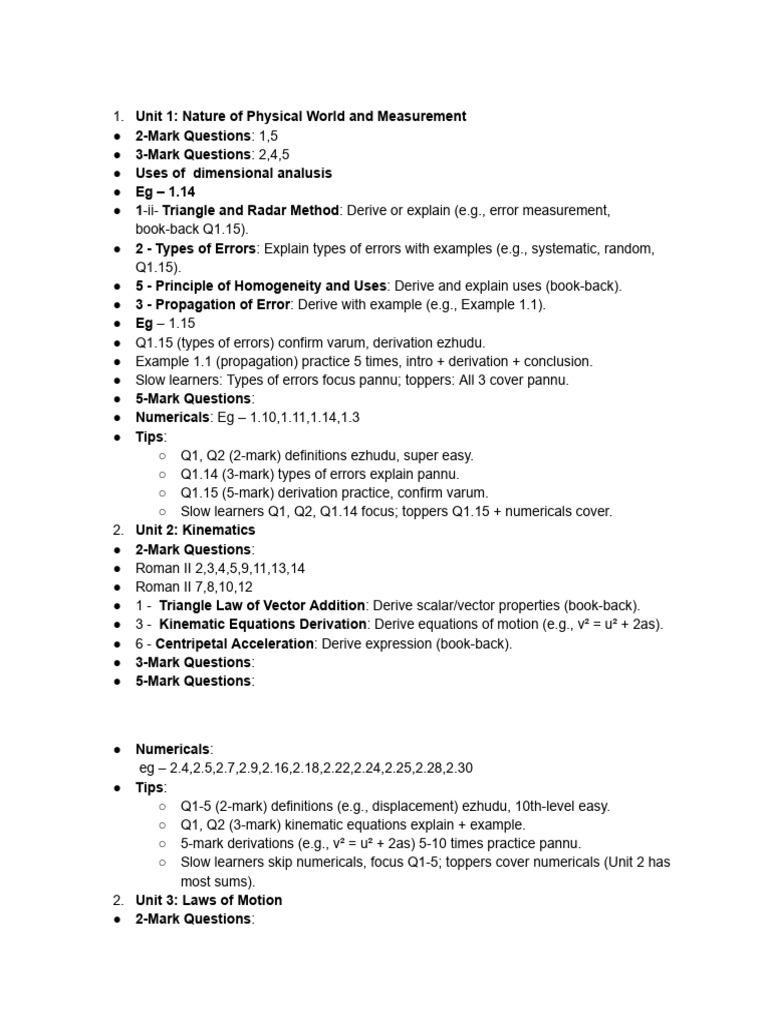 Physics Exam Preparation Guide | PDF | Rotation Around A Fixed Axis ...
