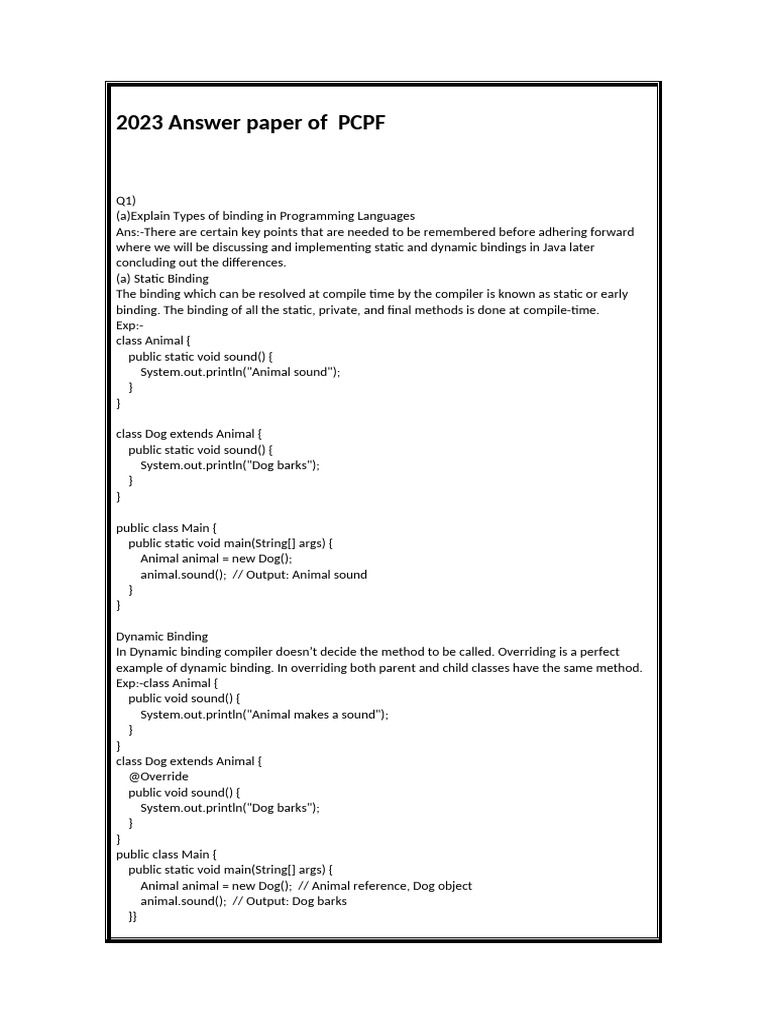 Types of Bindings and Programming Concepts | PDF | Parameter (Computer ...