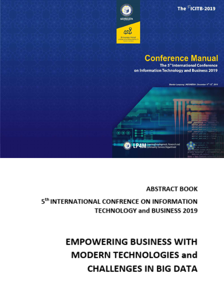 Abstract Book ICITB (2019) | PDF | Elasticity (Economics) | Governance