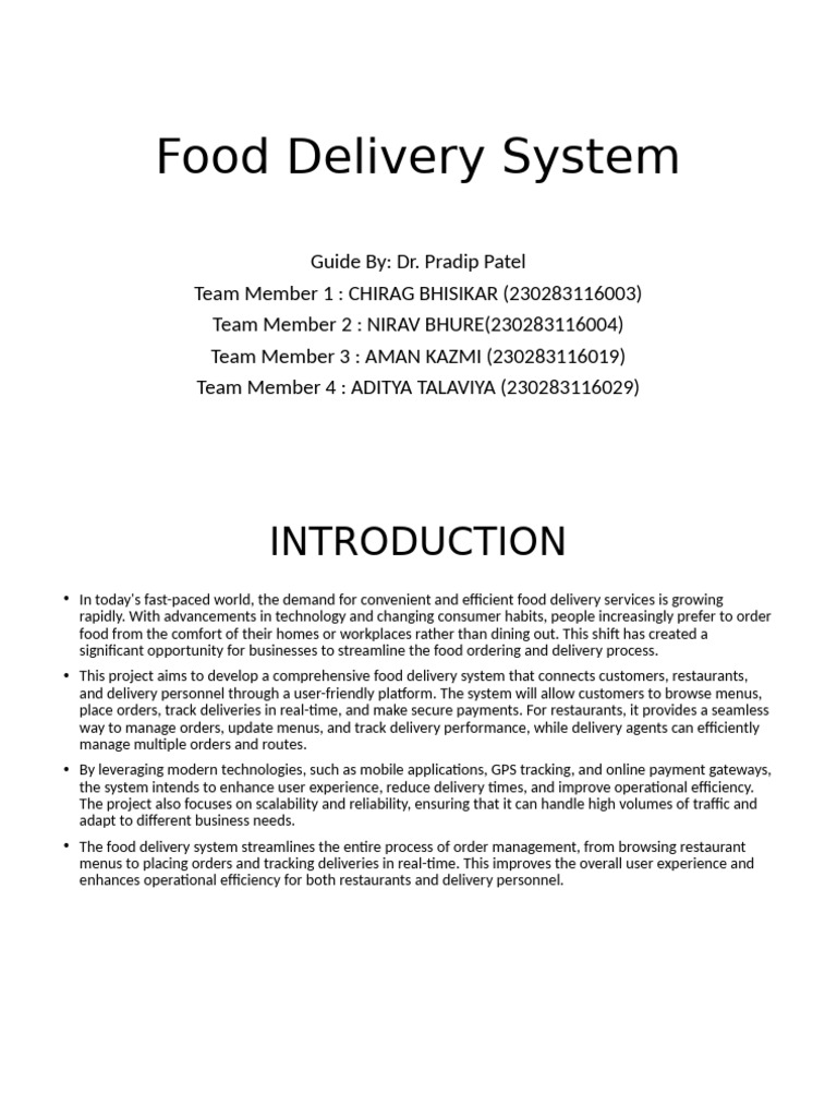 Comprehensive Food Delivery System Guide | PDF | Mobile App | Usability