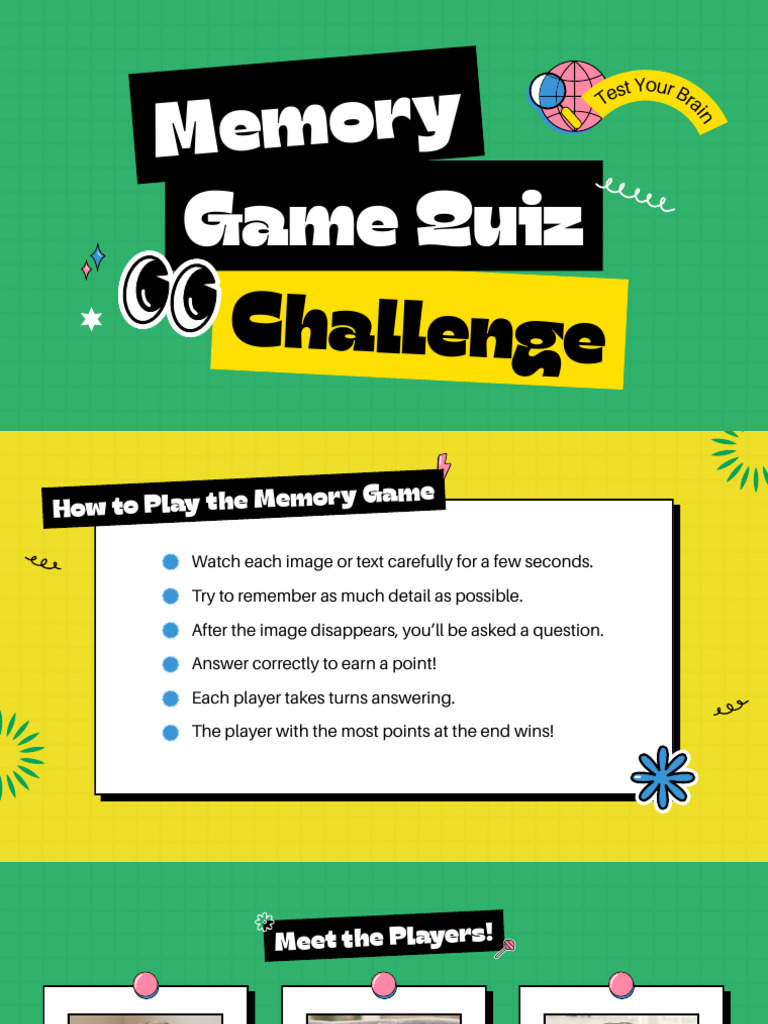 Memory Game Quiz: Test Your Brain Skills | PDF