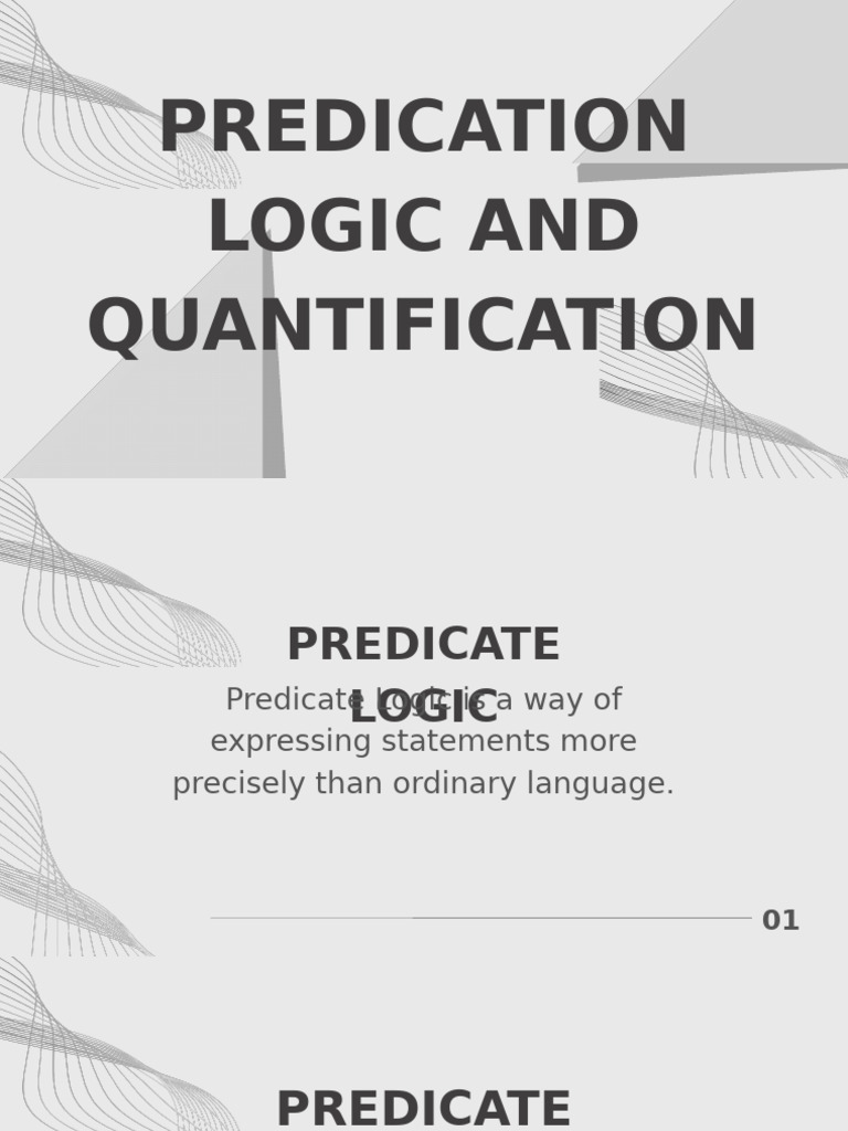 PREDICATION LOGIC AND Quantification 1 | PDF | Mathematics ...