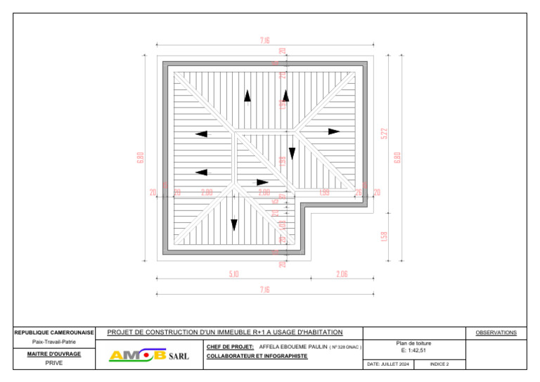 Projet de Construction Immeuble R+1 | PDF