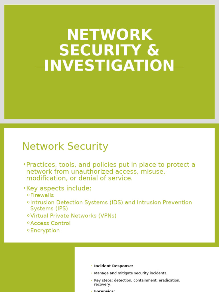 Network Security and Investigation Guide | PDF | Computer Security ...