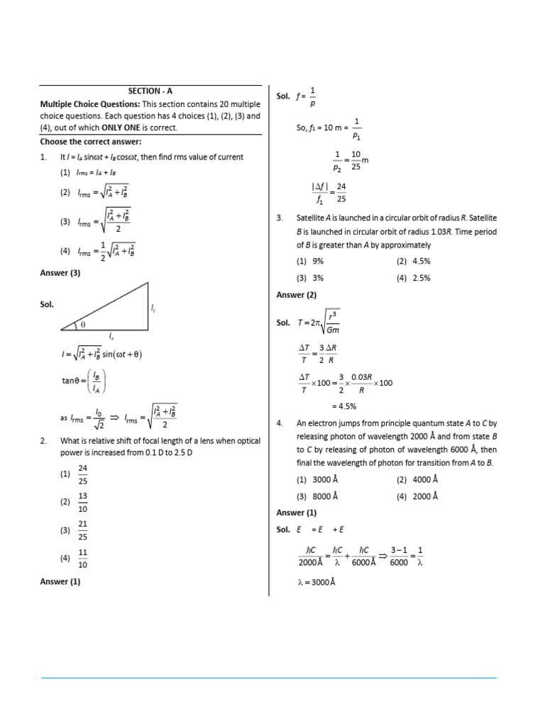 JEE Main 2025 Physics and Chemistry Questions | PDF | Ammonia | Mole (Unit)