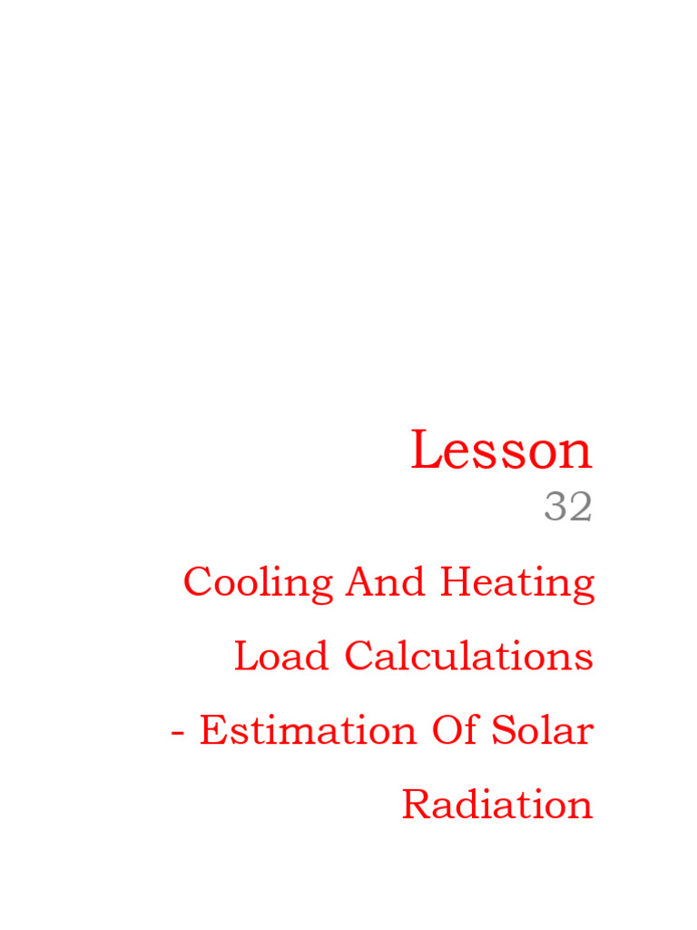 Solar Radiation in Load Calculations | PDF | Equator | Earth
