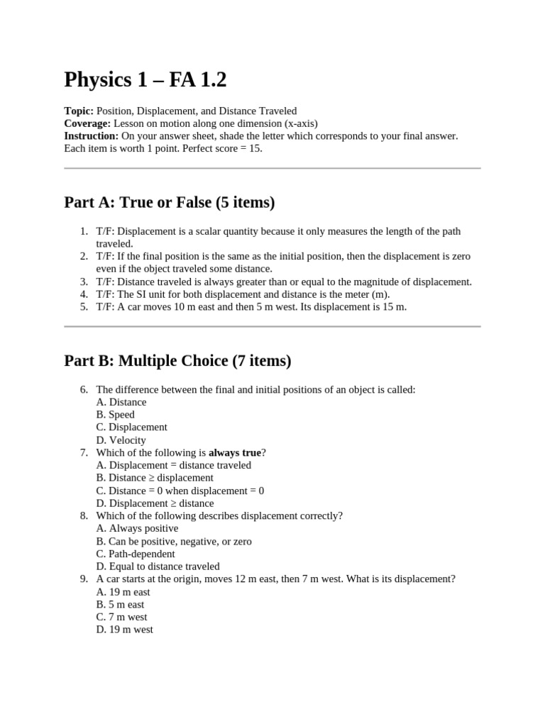 Position and Displacement in Physics | PDF | Velocity | Speed