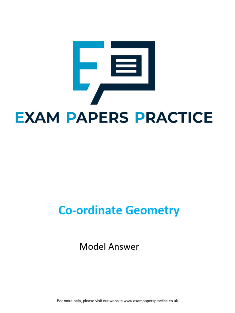 Co Ordinate Geometry Mark Scheme | PDF | Line (Geometry) | Cartesian ...