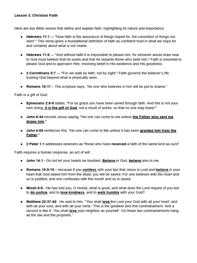Lesson 3 Christian Faith | PDF