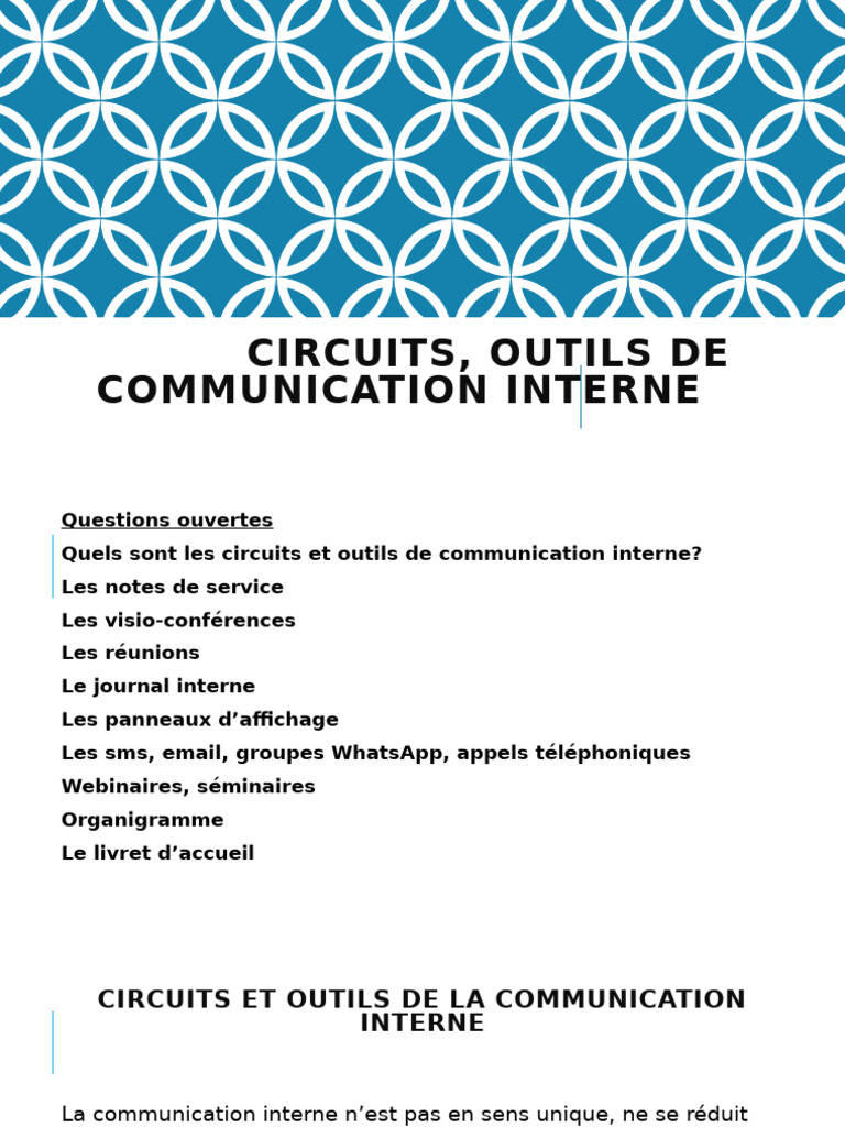 Circuits et Outils de Communication Interne | PDF | Rumeur | la ...