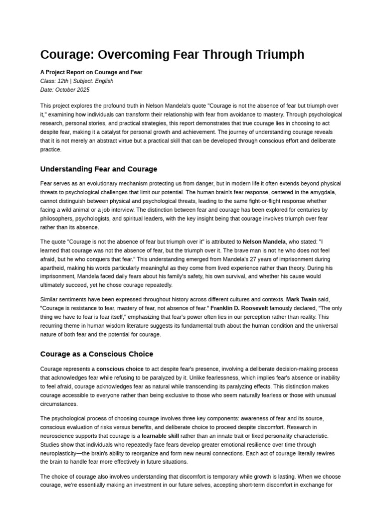 Courage Triumph Over Fear Expanded | PDF | Psychological Resilience | Fear
