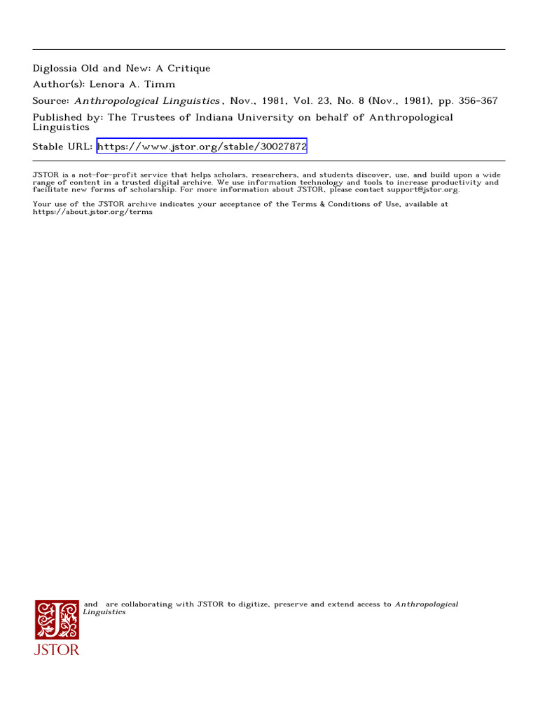 Critique of Diglossia Concepts | PDF | Multilingualism | Sociolinguistics