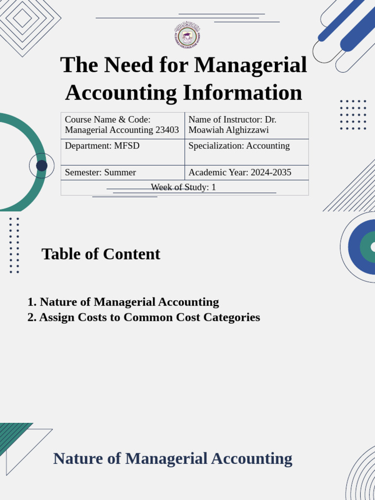 Understanding Managerial Accounting Basics | PDF | Accounting ...