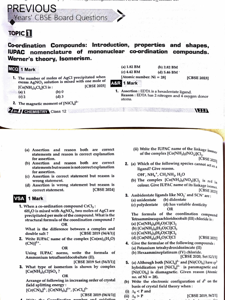 Coordination Compounds | PDF
