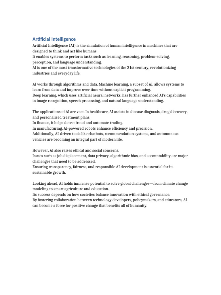 Understanding Artificial Intelligence Today | PDF