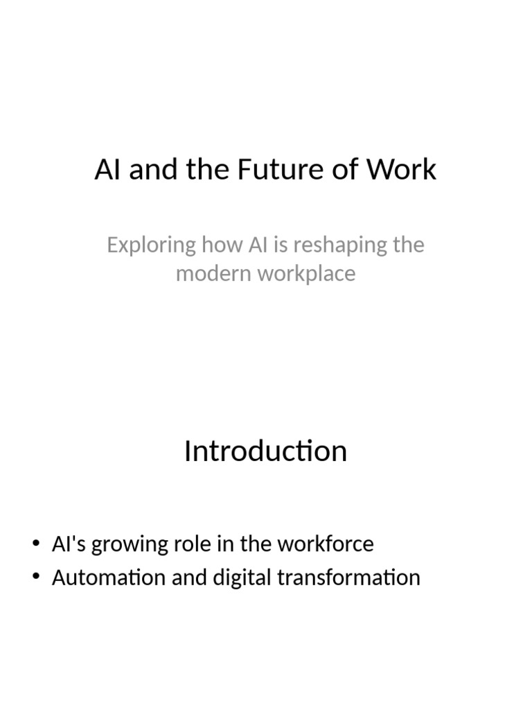 AI's Impact on Future Work Trends | PDF